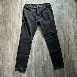 Black Lucky Brand slim taper jeans, semi-stretchy material